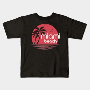 Miami sunset design, typography Kids T-Shirt